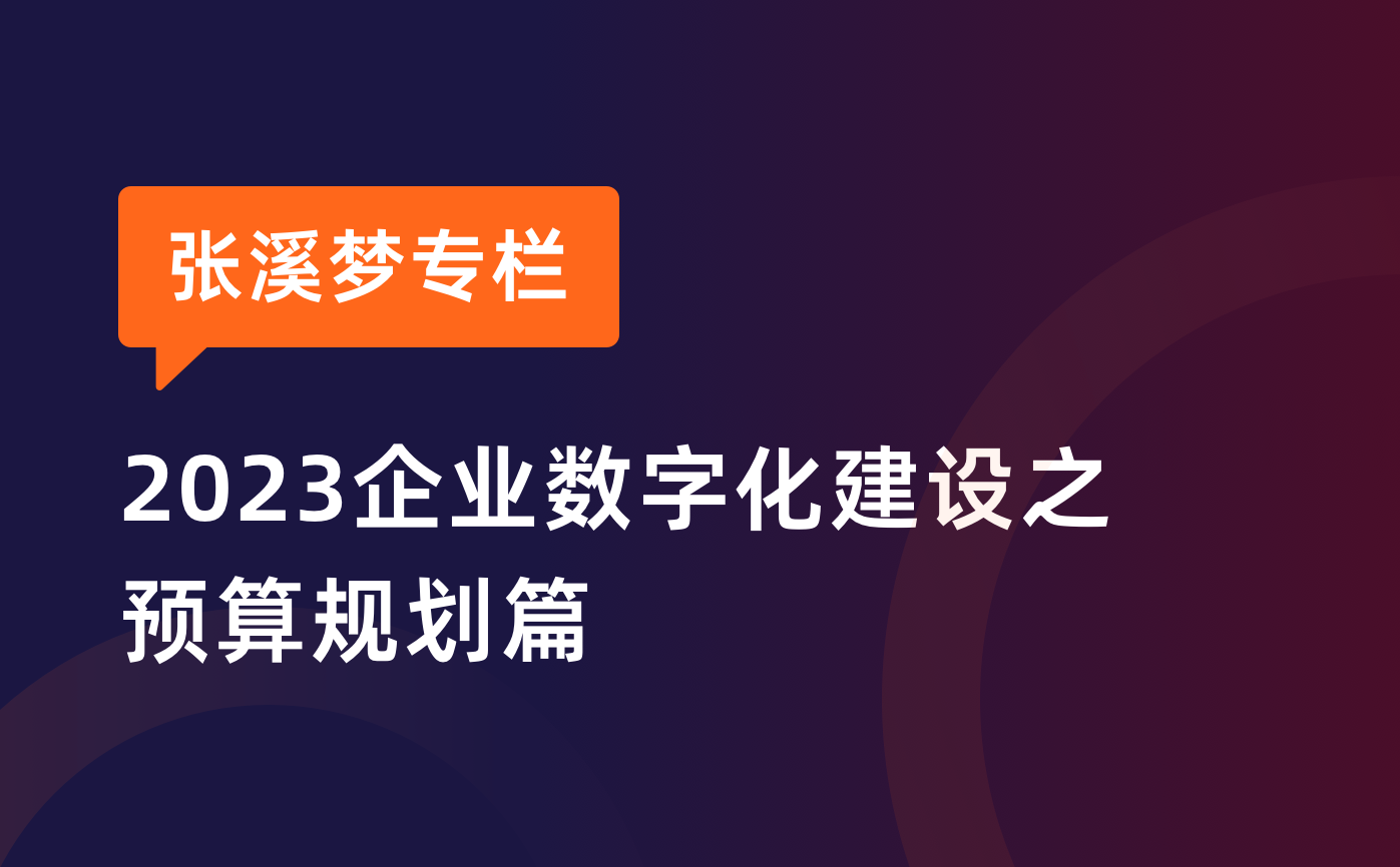 张溪梦：预算收紧，企业更要拿钱做数字化建设